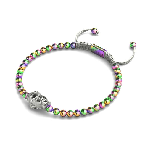 Vergoldeter Buddha | Einhorn Silber x Weiß | Charmballa Armband